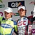 Frank Schleck auf dem Siegerpodest von Lüttich-Bastogne-Lüttich 2007 mit Valverde und Di Luca